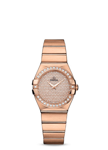 Omega Constellation Quartz 27 Brushed Red Gold / Diamond / Diamond